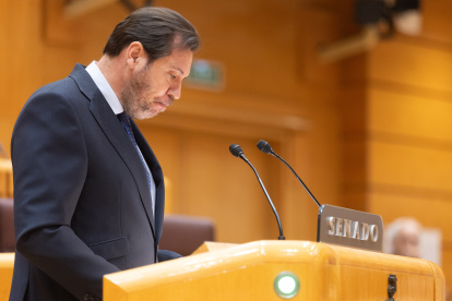 El ministro de Transportes, Óscar Puente, en el Senado