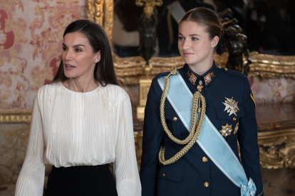 La Reina Letizia, y la Princesa Leonor, en la Pascua Militar, este 6 de enero.