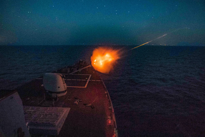 El USS Porter, durante unas maniobras en el Mediterráneo