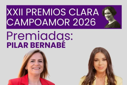 Cartel del PSOE de Benetúuser de los premios Clara Campoamor a Sarah Santaolalla y Pilar Bernabé