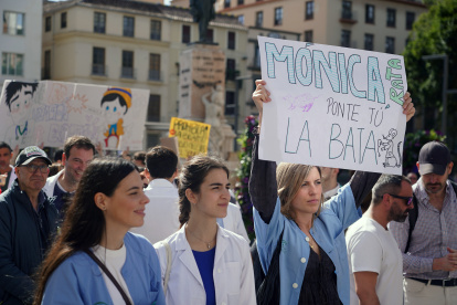 Manifestación convocada por el Sindicato Médico Andaluz con motivo de la huelga contra el estatuto marco aprobado por el Ministerio de Sanidad.