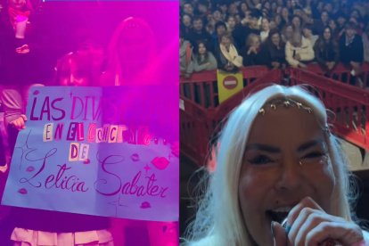 Leticia Sabater, durante su concierto en Godella ante una calle completamente abarrotada de público.