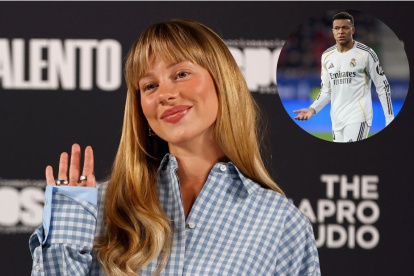 Ester Expóstio y Kylian Mbappé.