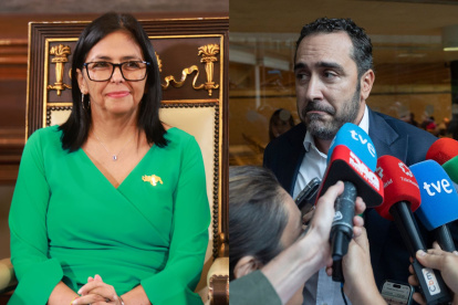 Delcy Rodríguez y Víctor de Aldama