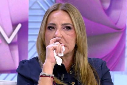 Cristina Tárrega muy afectada en plató por la marcha de Alejandra Rubio.