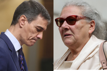 El presidente del Gobierno, Pedro Sánchez, y la empresaria que asegura haber entregado 90.000 euros en Ferraz.