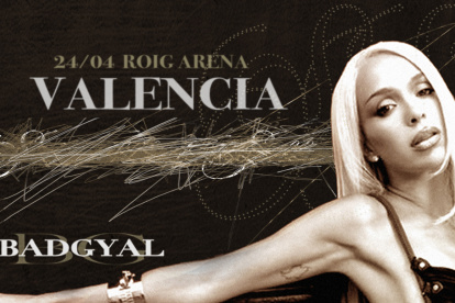 Cartel de Bad Gyal anunciando su concierto en el Roig Arena de Valencia.
