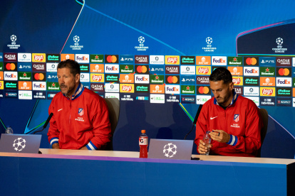 Simeone y Koke compadecen en rueda de prensa