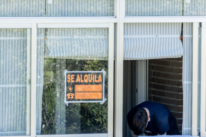Un cartel que anuncia que se alquila una vivienda, a 16 de septiembre de 2025, en Madrid (España). 
Ricardo Rubio / Europa Press
16 SEPTIEMBRE 2025
