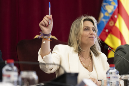 Marta Barrachina, presidenta de la Diputación, en el Pleno de hoy