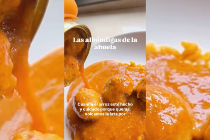 Las "albóndigas de la abuela" en pleno emplatado: la escena que ha conquistado en Instagram
