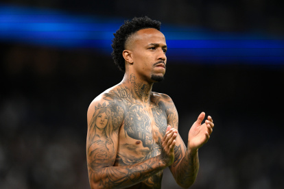 Eder Militao, durante un partido con el Real Madrid esta temporada.