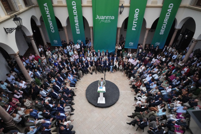 Juanma Moreno, presidente de la Junta y líder del PP-A, en Antequera.