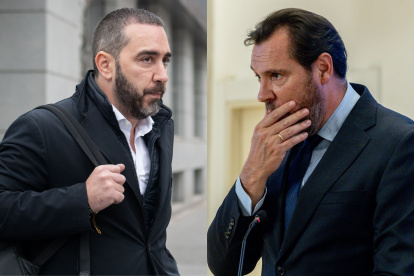 El empresario Víctor de Aldama, imputado en el 'caso Koldo', y el ministro de Transportes, Óscar Puente.