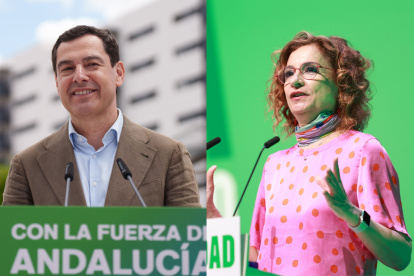 Los candidatos Juanma Moreno (PP-A) y María Jesús Montero (PSOE-A).