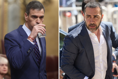 El presidente del Gobierno, Pedro Sánchez, y el principal comisionista de la trama Koldo, Víctor de Aldama.