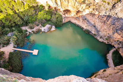 Vista del Charco Azul de Chulilla.