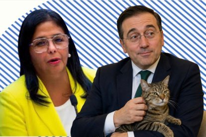 Imagen creada por Inteligencia Artificial. IA. Delcy Rodríguez y Albares