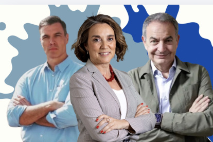 Pedro Sánchez, Cuca Gamarra y José Luis Rodríguez Zapatero