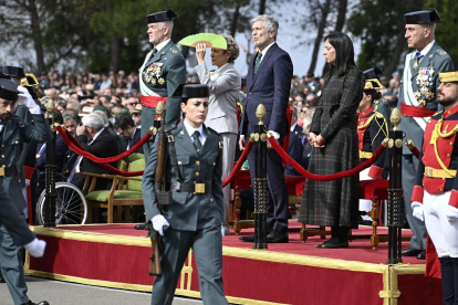 Marlaska presidiendo el acto de jura de bandera en la Academia de la Guardia Civil en Baeza.