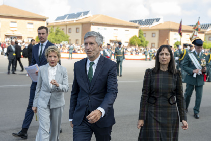 El ministro del Interior, Fernando Grande-Marlaska, a su llegada a un acto de la Guardia Civil en Baeza, Jaén.