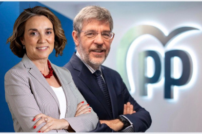 El vicesecretario de Economía del PP, Alberto Nadal, y la vicesecretaria de Regeneración Institucional, Cuca Gamarra