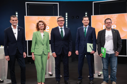 Los cinco candidatos a la Presidencia de la Junta de Andalucía.