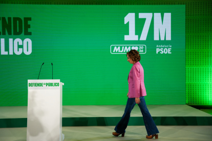 La secretaria general del PSOE-A y candidata a la Presidencia de la Junta, María Jesús Montero.