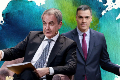 El expresidente del Gobierno, José luis Rodríguez Zapatero y el presidente del Gobierno, Pedro Sánchez