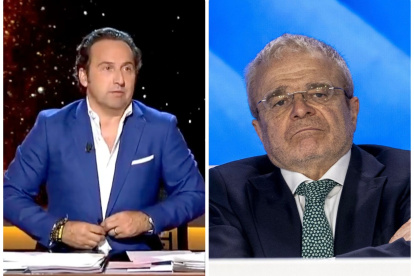 El presentador de Horizonte en Cuatro, Iker Jiménez, y el presidente de Movistar+, Javier de Paz