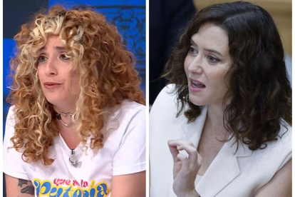 La periodista Alejandra Martínez Velasco e Isabel Díaz Ayuso