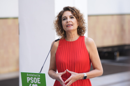 La secretaria general del PSOE de Andalucía, María Jesús Montero, en el Parlamento andaluz.