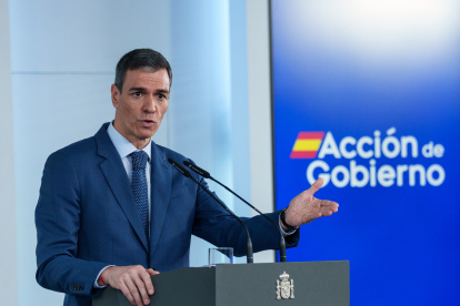 El presidente del Gobierno, Pedro Sánchez, durante una rueda de prensa posterior al Consejo de Ministros.