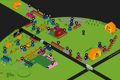 Distribución del espacio del Parc Central donde se celebrará el festival.