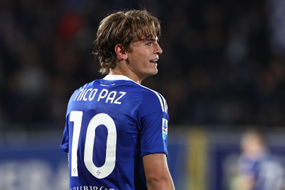 Nico Paz, en un partido con el Como