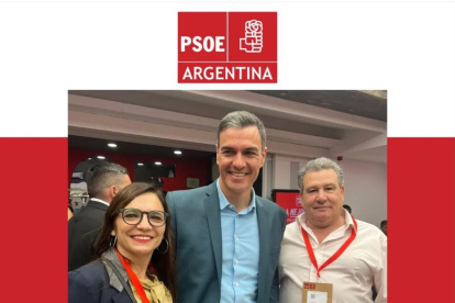 Dirigentes del PSOE de Argentina con Pedro Sánchez