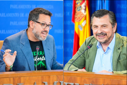 A la izquierda, el portavoz de Adelante Andalucía, José Ignacio García, y a la derecha el portavoz del PP-A, Toni Martín.