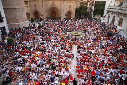 Plaza Mayor de Castellón durante el España-Bélgica