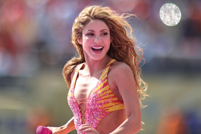 Shakira durante su actuación en el descanso de la final del Mundial