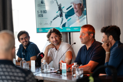 Juan Carlos Ferrero, director general de la Ferrero Tennis Academy; Iñaki Etxegia, director del torneo;  Héctor del Barrio, CEO de FORTY Group; y José Lorente, responsable de la programación que acompañará a la competición