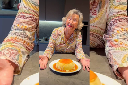 Yaya Pili muestra el resultado de su flan de huevo de toda la vida, una receta sencilla preparada con seis huevos, medio litro de leche y azúcar