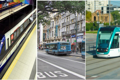 Metro, bus urbano y tranvía