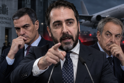 Pedro Sánchez, Víctor de Aldama y José Luis Rodríguez Zapatero