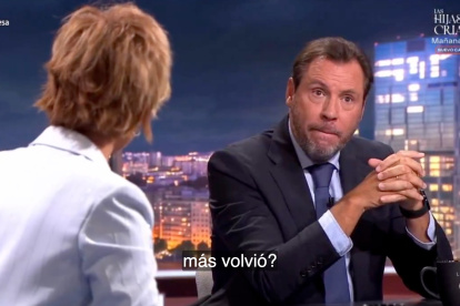 Óscar Puente en la entrevista con Cristina Pardo