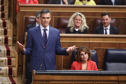 El presidente del Gobierno, Pedro Sánchez, interviene en el Congreso