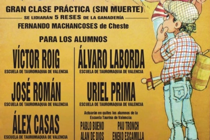 Cartel de las clases de tauromaquía de la Diputación de Valencia.