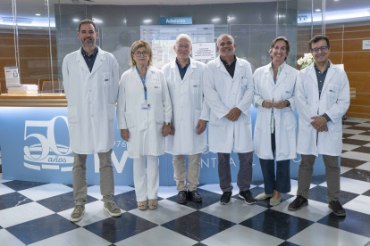 Dr. Gavilá, Dra. Nacher, Dr. Fuster, Dr. Santos, Dra Oliete y Dr. Guerrero