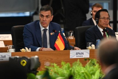El presidente del Gobierno, Pedro Sánchez, en la cumbre del G20 que se está celebrando en Brasil.