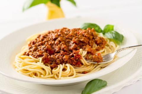 Un plato de espaguetis