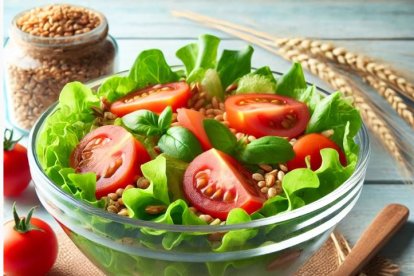 Ensalada con cebada cocida